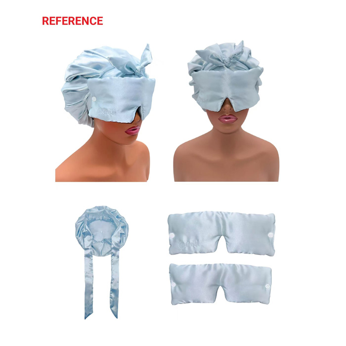 Satin Sleep Bonnet with Removable Snap-On Sleep Mask - Soft Night Hair Cover & Eye Mask Set