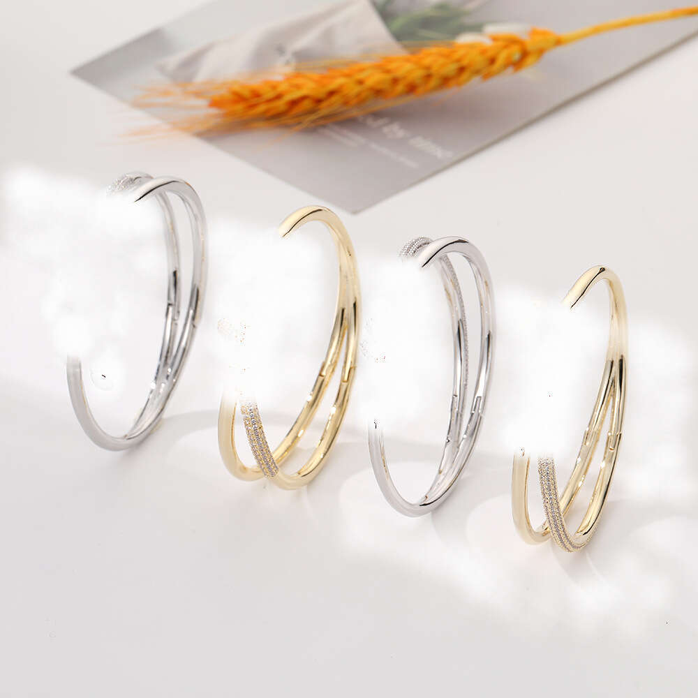 Fashion Luxury Jewelry Bangle Bracelets Rose Gold Silver Titanium Steel Diamond bangles Nail Bracelets luxury jewelry Bracelet for Men Women