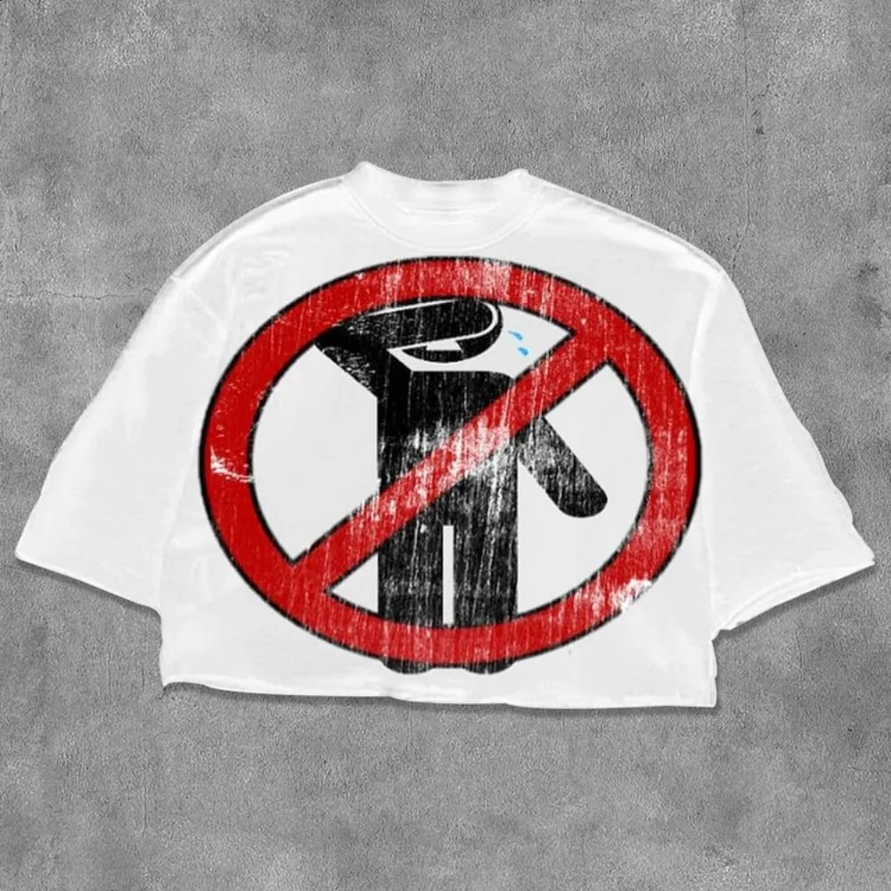 Freedom To Be Rich Graphics Cotton Cropped T-Shirts Men Y2K Summer Short Sleeves Vintage Oversize Tshirt Streetwear Women Tops 250823