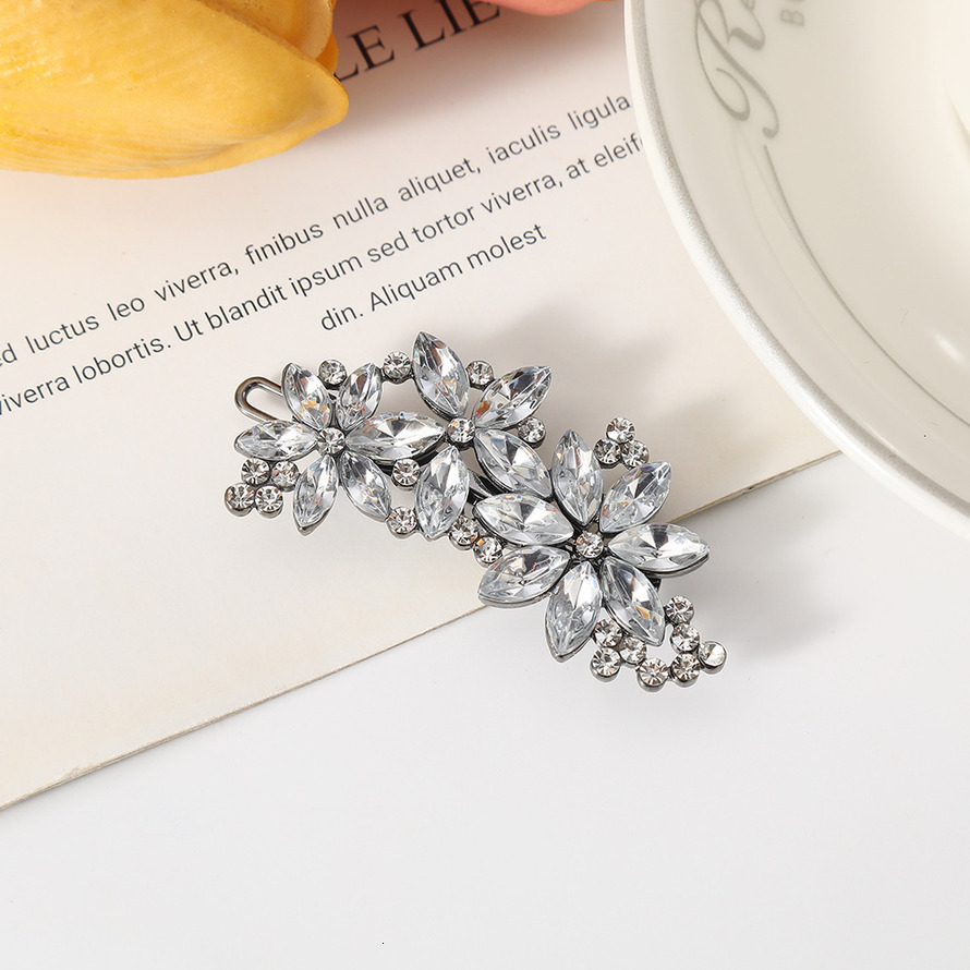 Korean Style High-End Rhinestone Back of Head Hairpin Bun Large Horizontal Clip Hair Accessory SY-8133