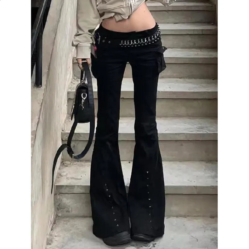 Women Black Gothic Baggy Jeans Harajuku Oversize Denim Trousers Japanese 2000s Style Y2k Vintage Jean Pants Trashy Clothes Z260313