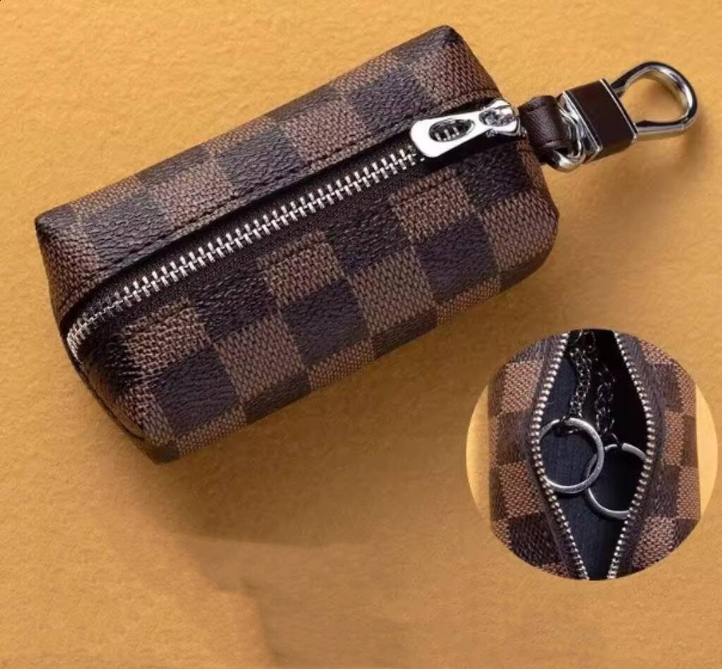 2025 Mini Key Wallet Large Capacity Waist Hanging Houndstooth Zipper Coin Purse Card Holder Two-in-One Red Envelope 250818 ddmymarket