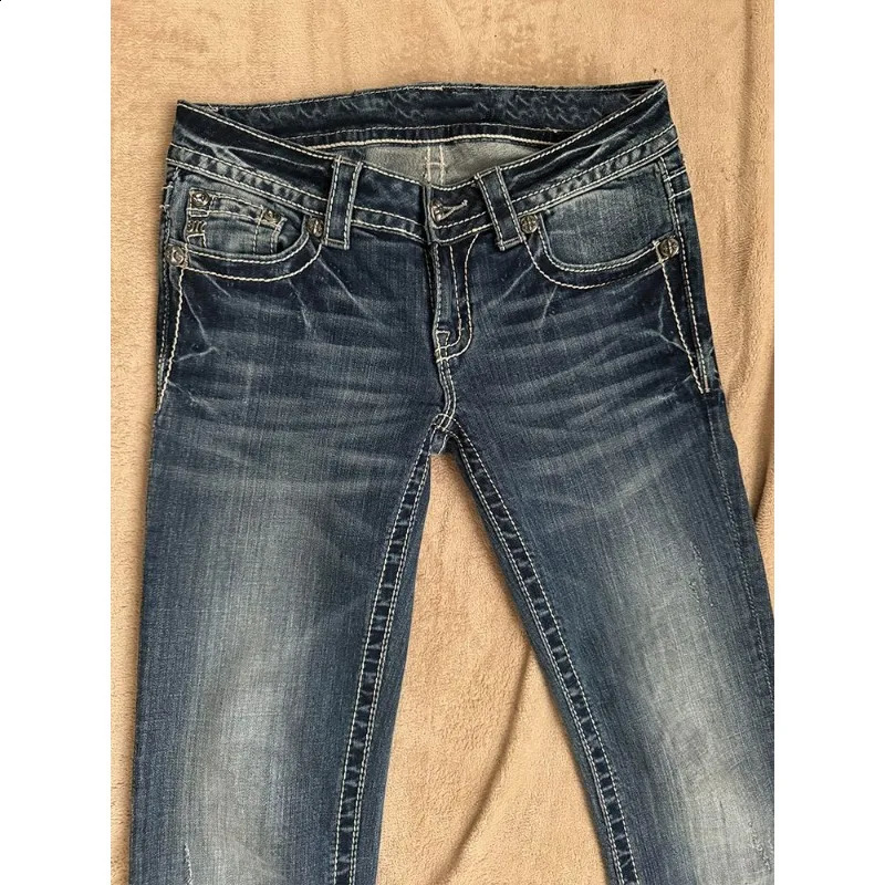 Harajuku Pocket Cross y High Quality Jeans Women American y2k Millennial Girls Low Waist n Straight Flop Pants Z260313