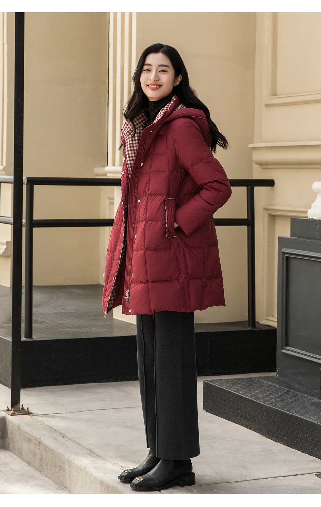 Autumn Winter Womens Casual Deep Color Broad Leg Pants Comfortable Lazy Day Outfit - K48552