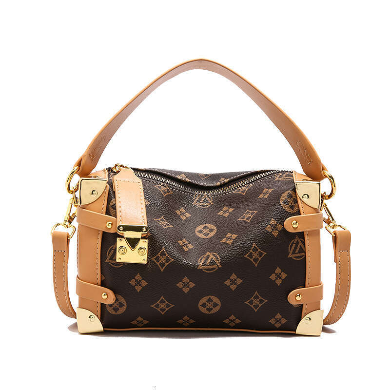 New Handheld Soft Box High-end Fashion Print Color-blocking Light Luxury Handbag Single Shoulder Crossbody Women's Bag