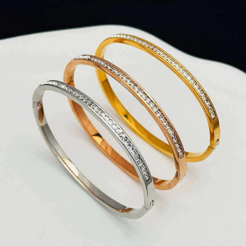 fashion bracelt oval diamond bracelets Nail Bracelet luxury Jewelry Men Women classic 18k gold silver rose Titanium steel cuff bracelet Festival gifts