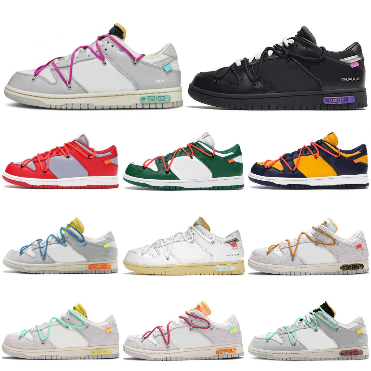 Designer The Lot 01- 50 Sports Shoes Mens Women 09 17 Luxury White Black Pandas Grey Green Fog Traisners Varsity Pure Platinum Grey Blue Mesh Authentic Outdoor Sneakers