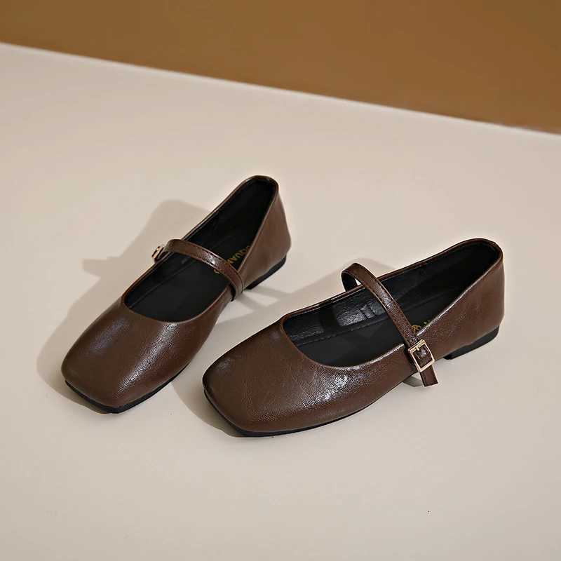 2025 New Wens French Vintage Mary Janes - Genuine Leather Flats with Antique Brass Buckle Low Heel Dress Shoes for Spring Y250823