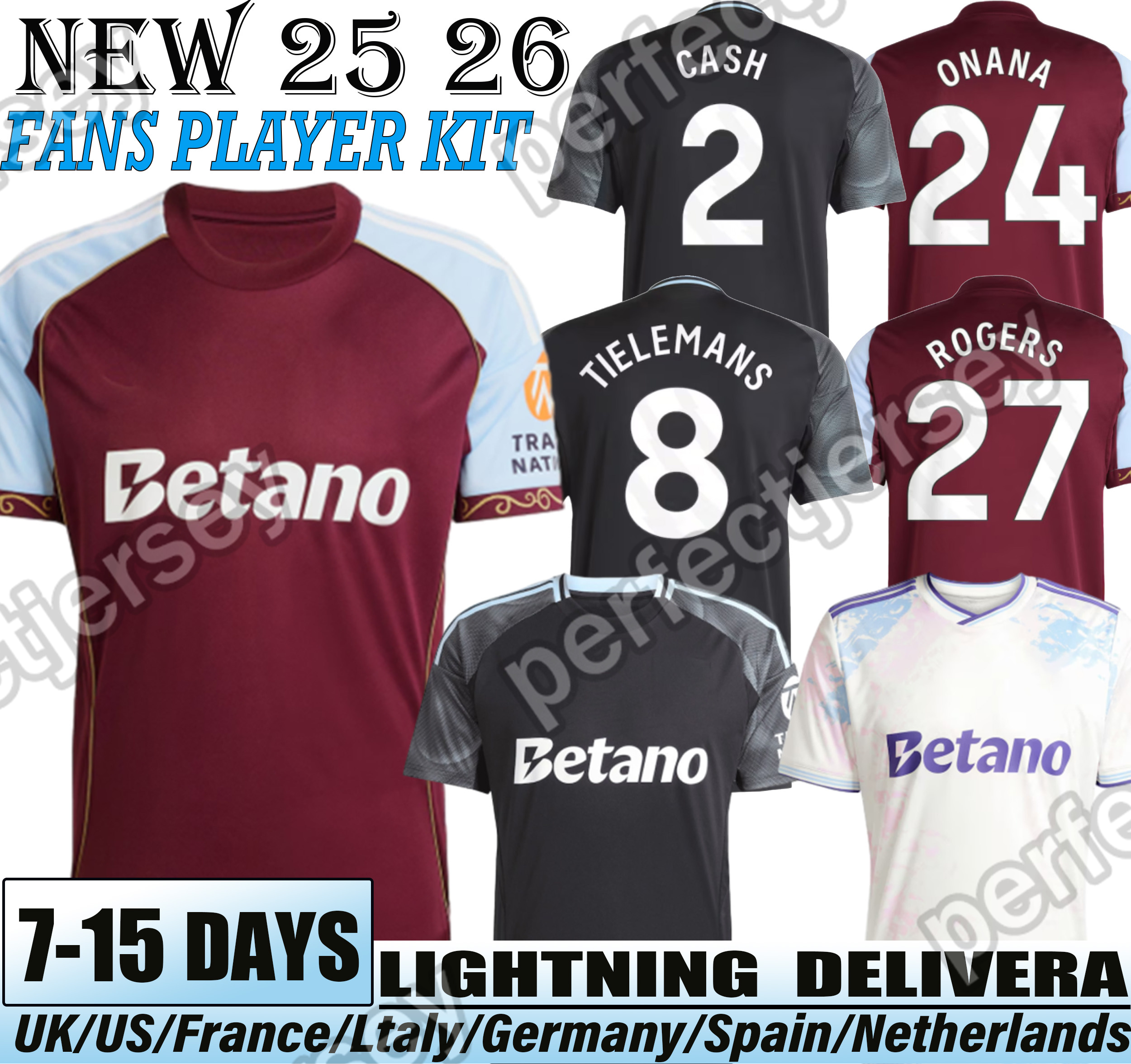 25 26 soccer Jerseys jersey Home Shirt Away DIABY PAU BAILEY Ian Maatsen KAMARA KONSA 2025 Football Shirt Fans Player Mens kids kit