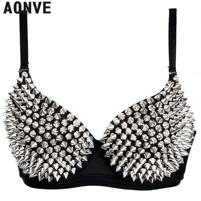 AONVE est Sexy Lingerie Sexy Womens Rhinestone Cover Bra Top Gold/Silver Plunge Wire Free Bralete Fashion Sequined Cover top 250822