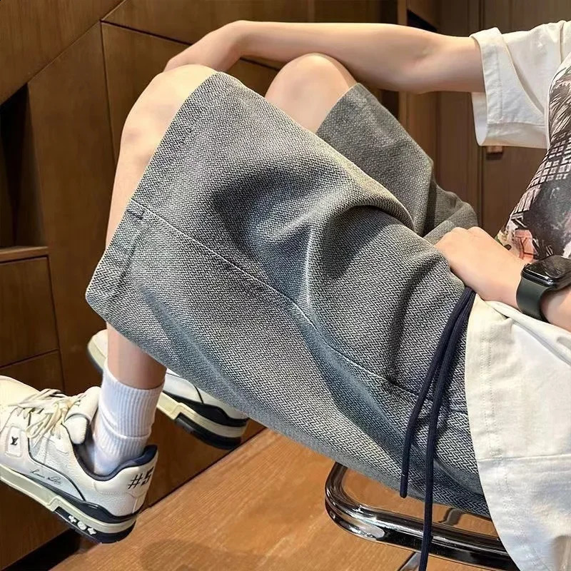 2025 Fashion Streetwear Mens Denim Shorts Summer Loose Vintage Harajuku Splicing Hiphop Cargo Moto Short Jeans Black Blue y250920