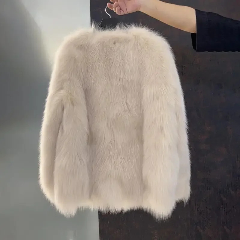 Haining fur coat young medium to long 2024 furry autumn and winter thickened top veste femme 250823