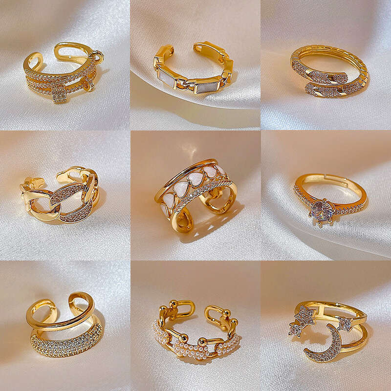 Women Letter Jewelry Ring High Quality Luxury For Rings Diamond Double Cluster Rings Valentines Day Gift Wedding Rings moissanite ring