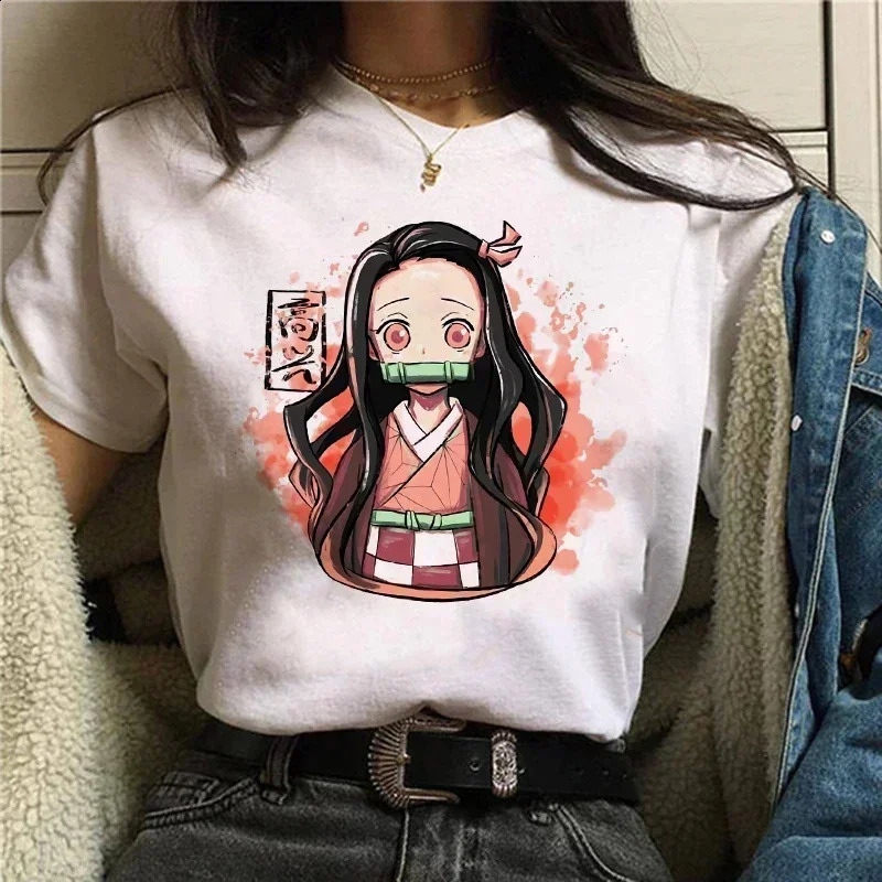 Demon Slayer T Shirt Women Kimetsu No Yaiba Nezuko Tshirt Female Tanjirou Kamado Graphic Tee Shirt Japanese Anime Manga T-shirt250823