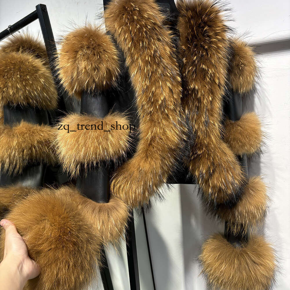 High Quality YOLOAgain Long Sleeve Real Fox Fur Coat Women Leather Jacket Streetwear Warm Winter Jacket 2a 88 ee