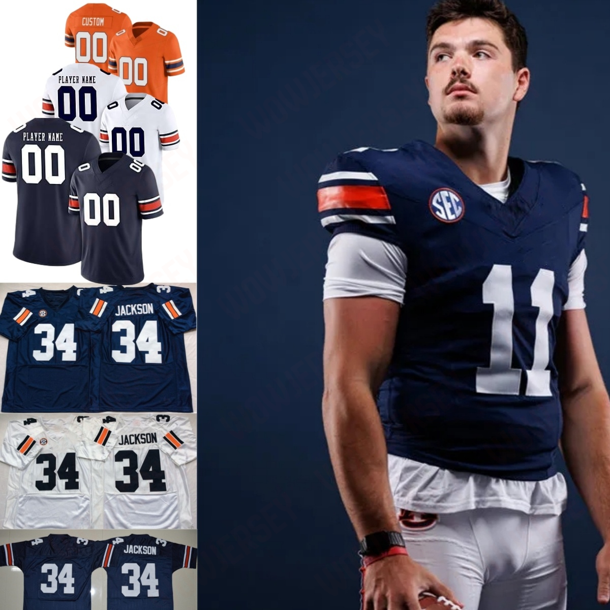 Auburn Tigers Jackson Arnold Football Jersey Deuce Knight Ashton Daniels Damari Alston Jeremiah Cobb Cam Coleman Horatio Fields Malcolm Simmons Bo Jackson 2 Newton
