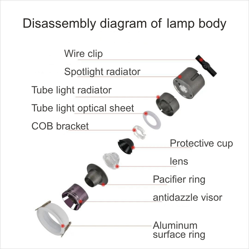 Embedded book led downlight, led downlight and spotlight integrated anti-glare, no main light, living room home, deep cup adjustable dimming 35