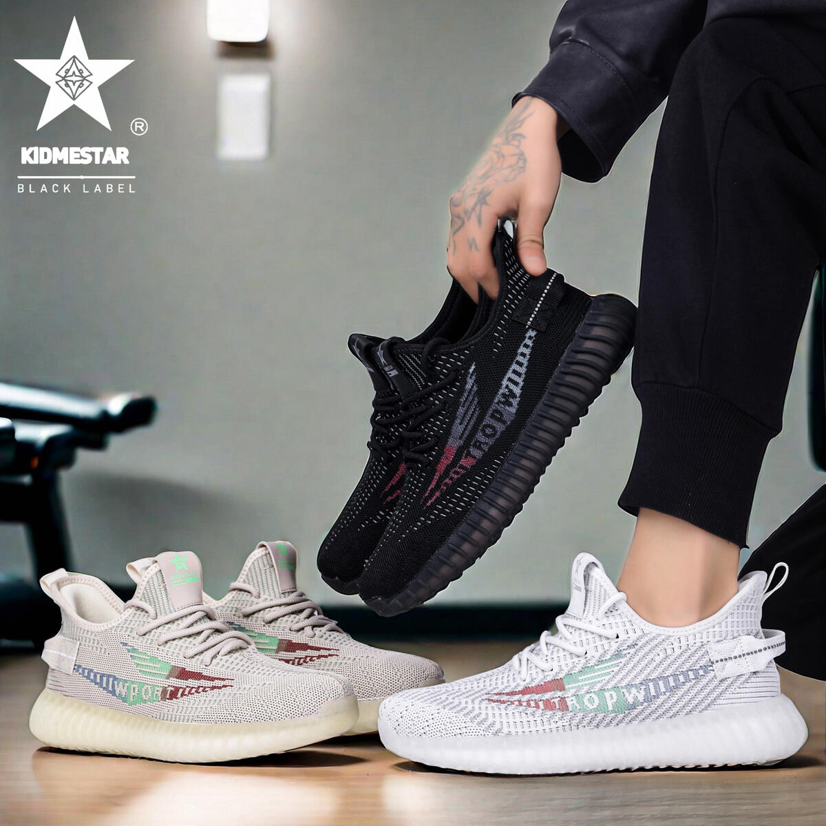 KIDMESTAR Comfortable Thick-soled Casual Men's Running Shoes 2025 New Designer Shoes For Men, Lightweight Outdoor Fashion Breathable Mesh Trainin