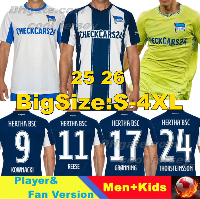 XXXL 4XL 2025 2026 Hertha Berliner Soccer Jerseys REESE THORSTEINSSON SESSA DEMME 25 26 Hertha BSC Football Shirts CUISANCE KLEMENS GRONNING SCHULER Men Uniforms