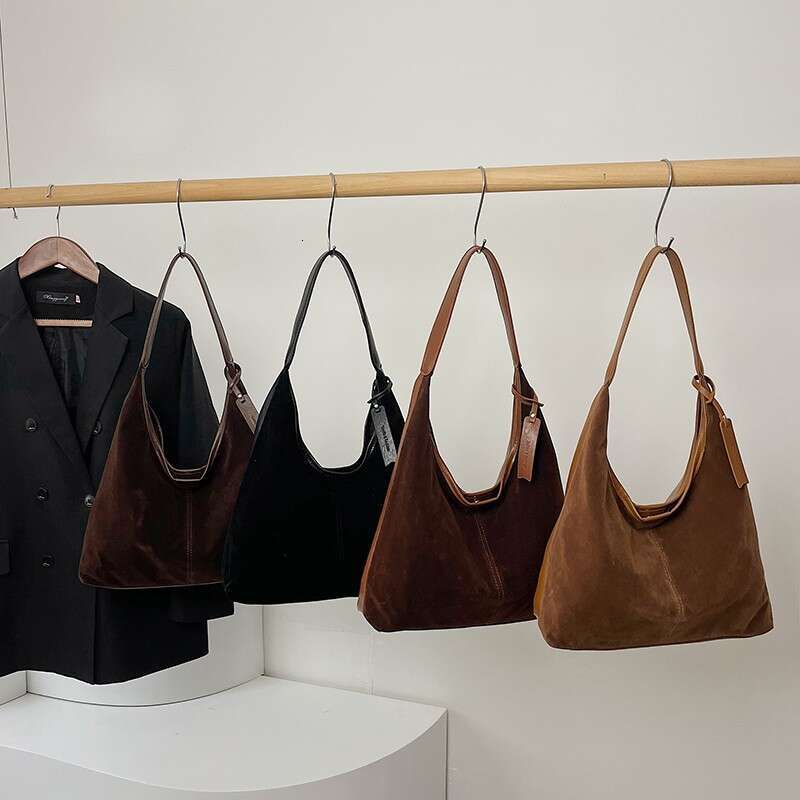 Designer Bag Luxury Bag Suede Patchwork PU Women's Shoulder Bag 2025 Trend Hobo Large Capacity Commuter Simple Lightweight Shoulder