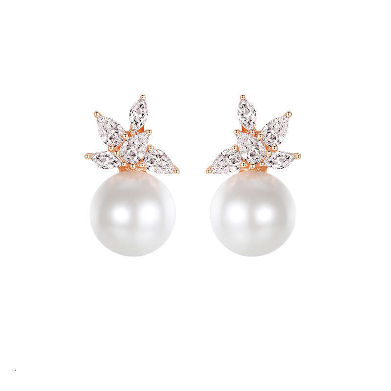 Luxury earrings Women's High Grade Match Jewelry French Niche Pearl Stud Silver Needle Earrings Fashion Commuter Light