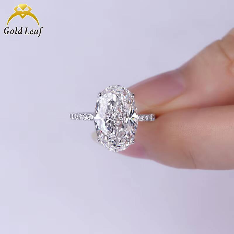 Jewelry Customized 14K 18K Gold Oval Shape IGI Certified DEF VVS 10CT 8CT 6CT Lab Grown Diamond Rings