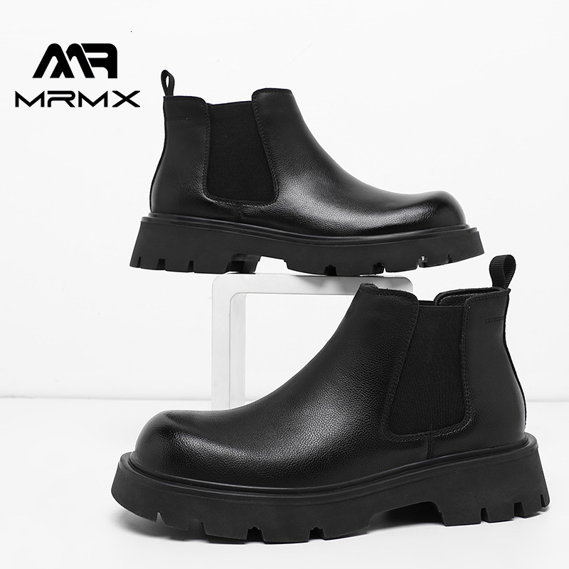 Chelsea New British Style Versatile Casual Elastic Big Toe High Top Men's Leather Shoes Martin Boots