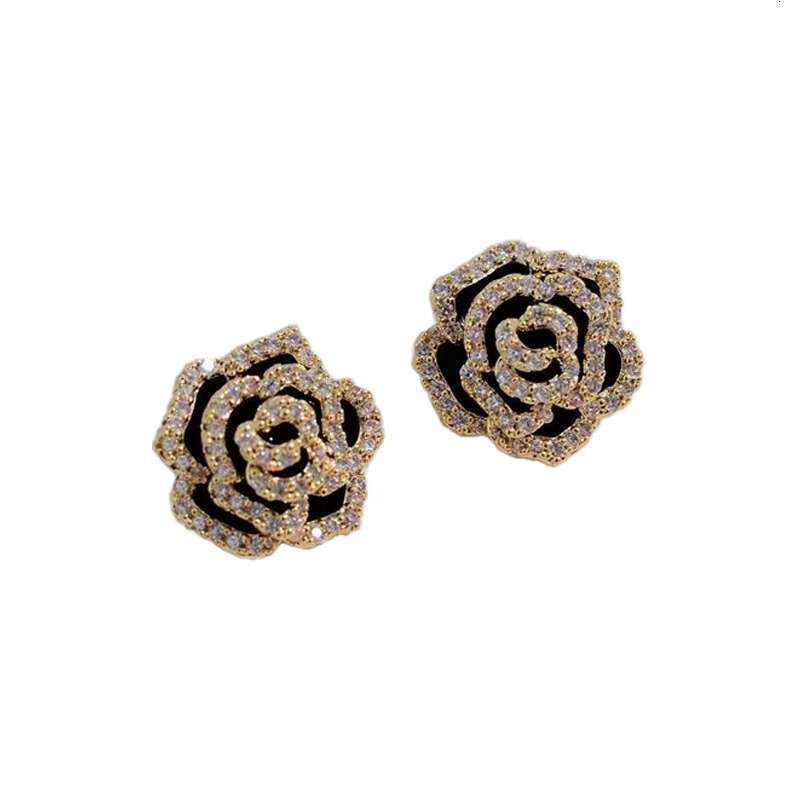 luxury earrings jewelry moissanite earrings exquisite mini flower stud mother of pearls earings onyx earing women unique earring