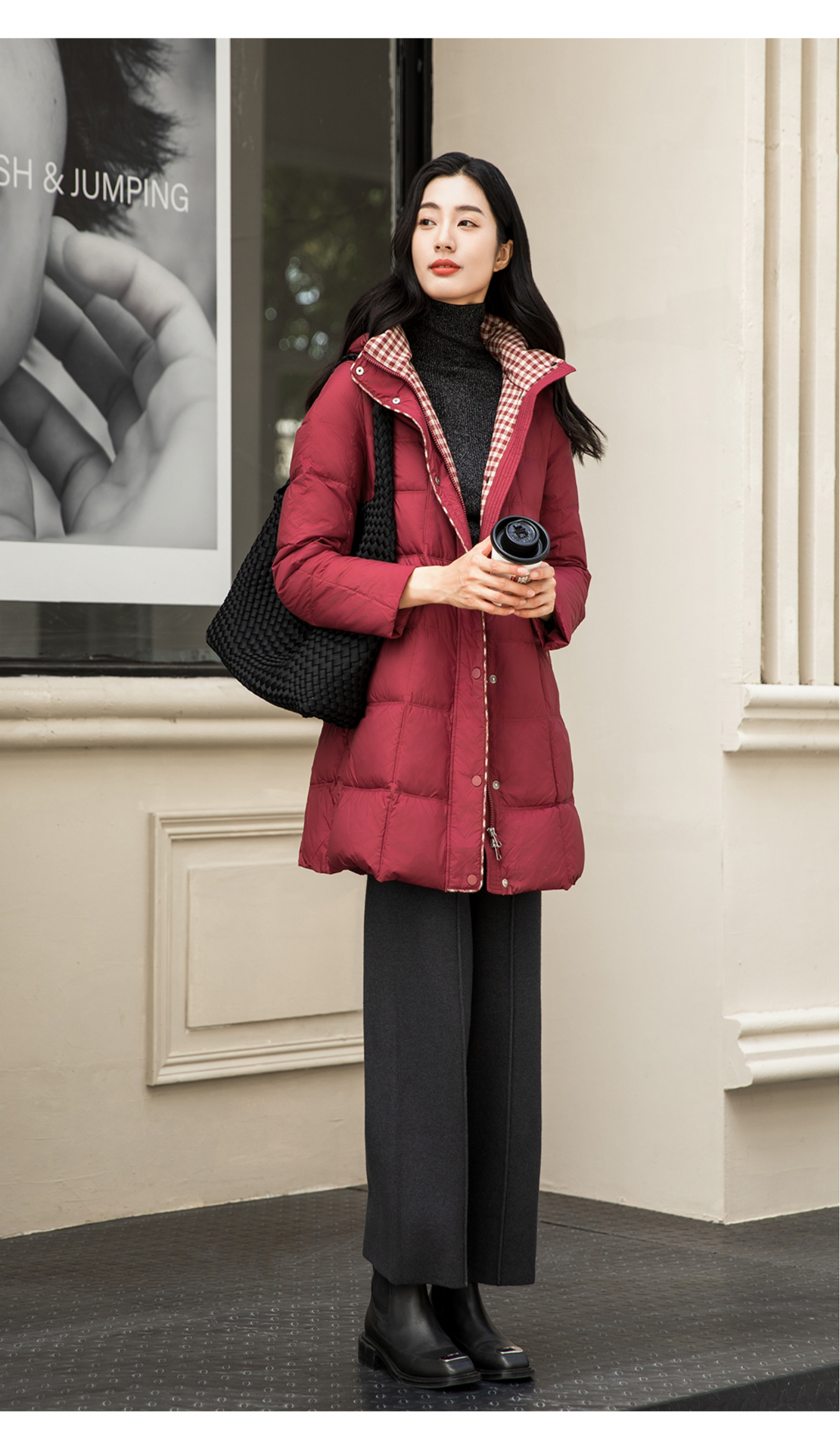 Autumn Winter Womens Casual Deep Color Broad Leg Pants Comfortable Lazy Day Outfit - K48552