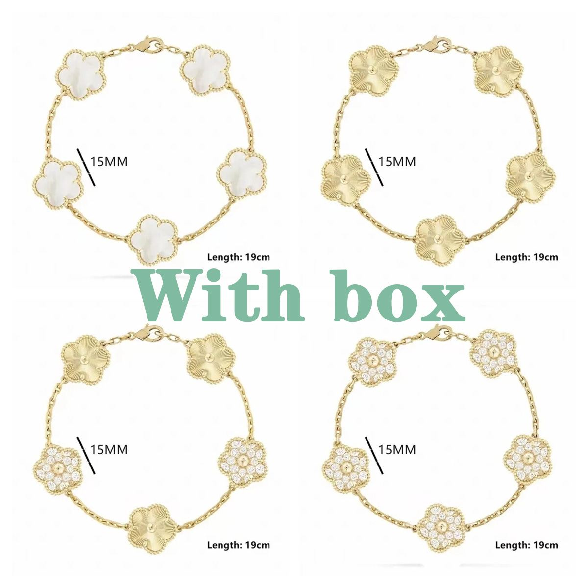 With box bracelet designer bracelet women Elegant Stainless Steel Luxury Bracelets For Her Artistic Design 18 Karat Gold Coating clover bracelet jewelry bracelets