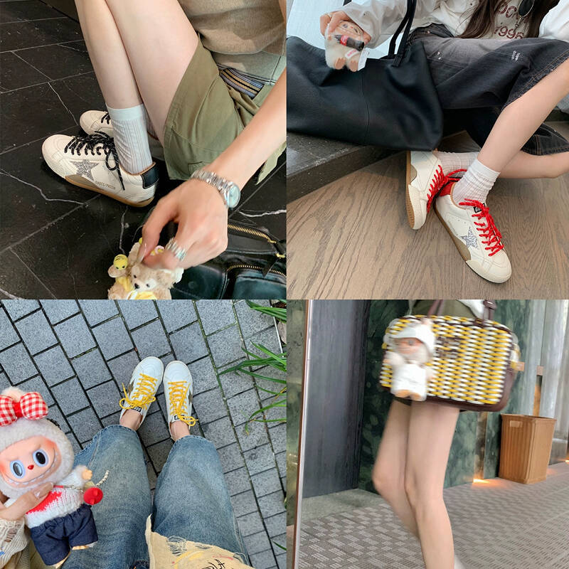 2025 youthful star distressed casual style versatile dirty sneakers and board shoes for women's spring and summer