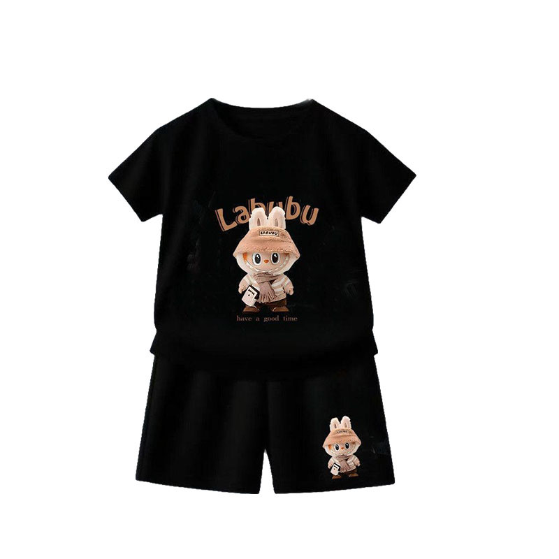 Kids Summer Clothing Sets Labubu Children Casual Suit Girls Boys Short Suits Baby Outfits For 1-8years