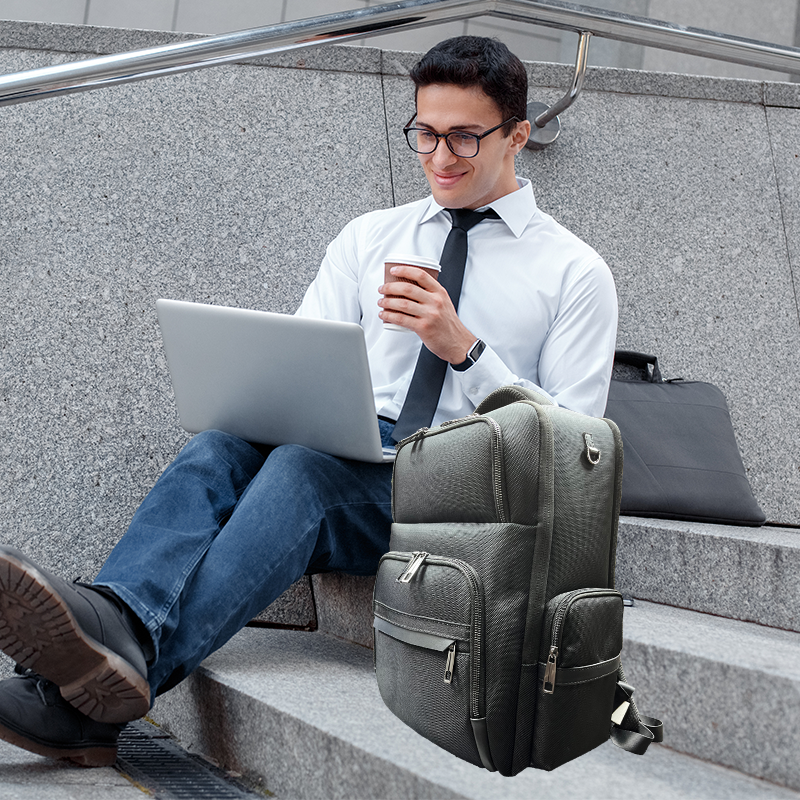 Elegant Mens Backpack Premium Quality Waterproof Laptop Bag Ideal For Business Trips multi-functional - DH009