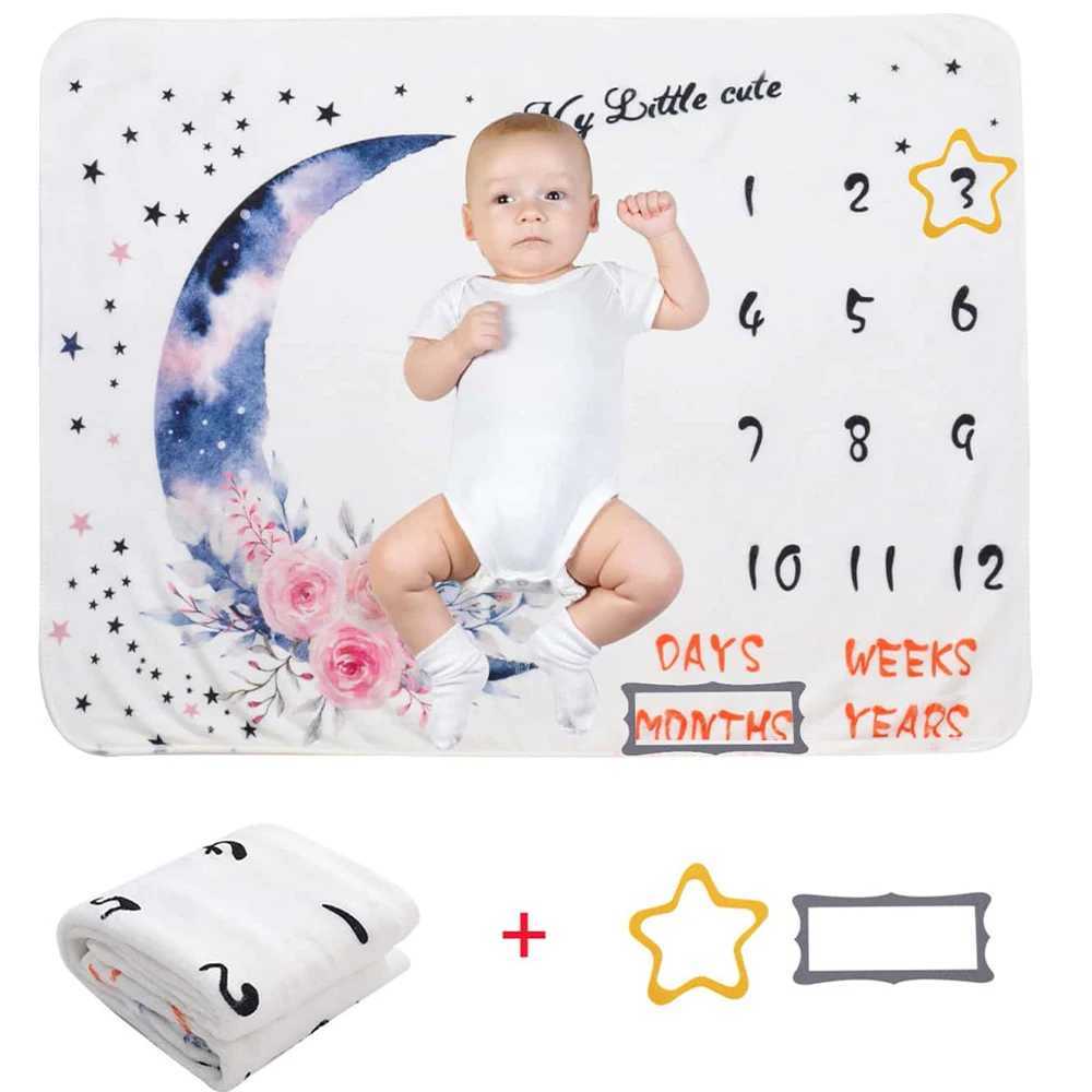 Ylsteed Baby Monthly Milestone Blanket Fleece Photography Background Prop for Boy Girl Lion Animal Rabbit Print Shooting Blanket L250822