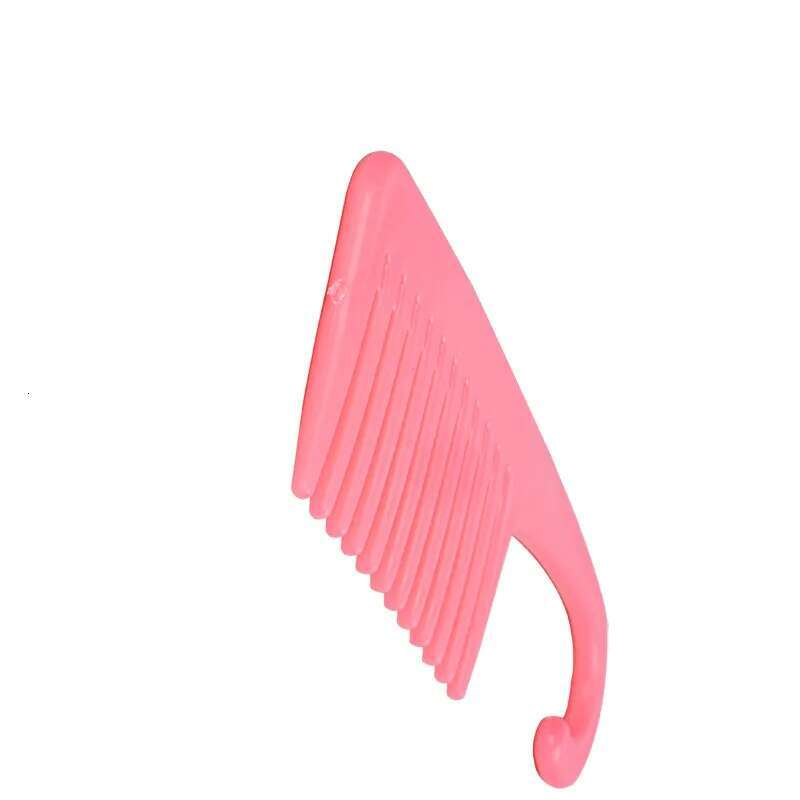 New Wide Tooth Curved Hook Comb Plastic Large Tooth Comb Can Hook Large Wave Curling Hair Perm Comb Peine De Gancho Curvo De Dientes Anchos Gebogener 