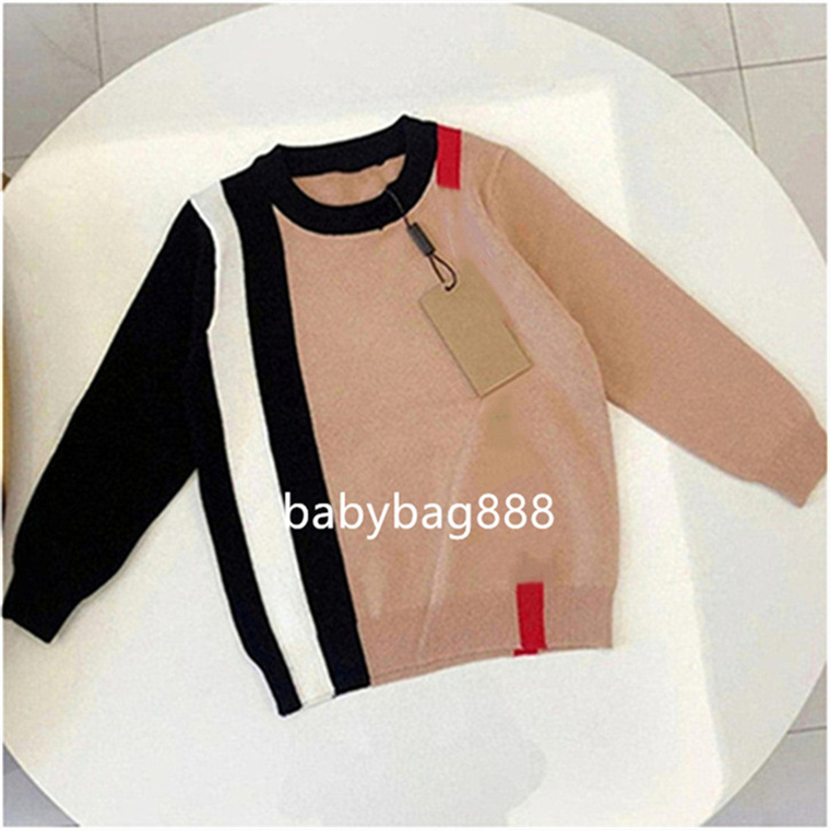 New kids sweater designer girls and boys hooded pullover sweater for autumn and winter round neck classic children's knit sweater size 90-160cm SS3