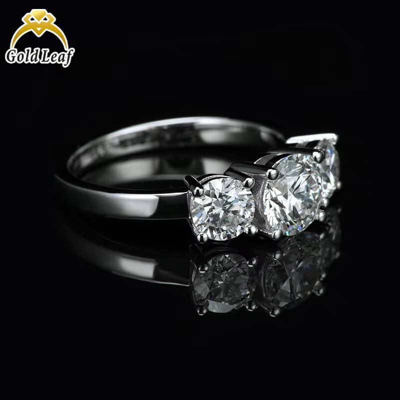 14K White Yellow Gold Lab Grown Diamond Rings CVD HPHT DEF VS IGI GIA Certificate Fine Jewelry Rings 3 Stones Ring