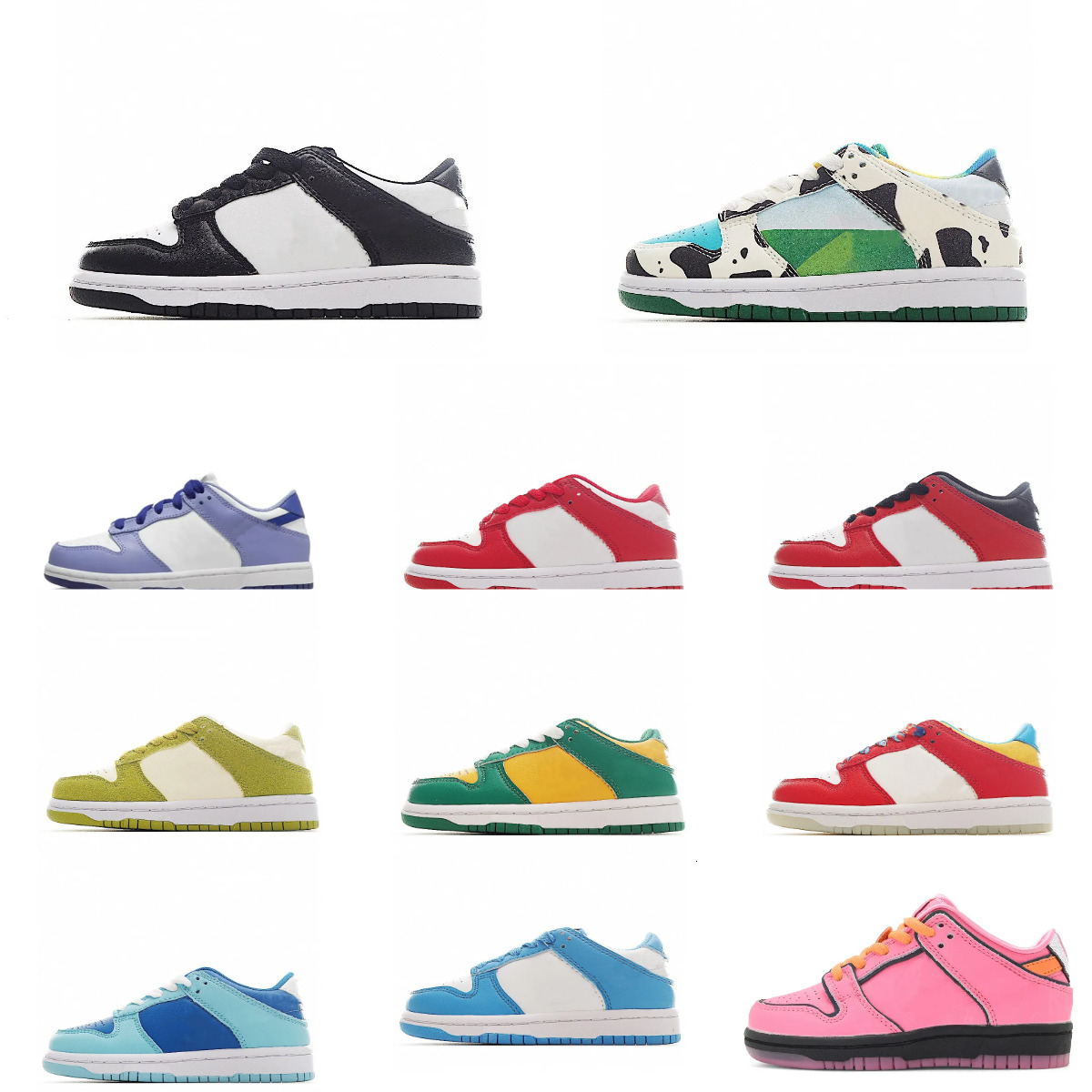 Trainers Low Kids Casual Shoes Girls Boys Sports Baby Designer CHUNKY Black White Grey Fog UNC Sean Cliver Bred Chicago Kentucky Camo Tennis Outdoor Sneakers Vy89