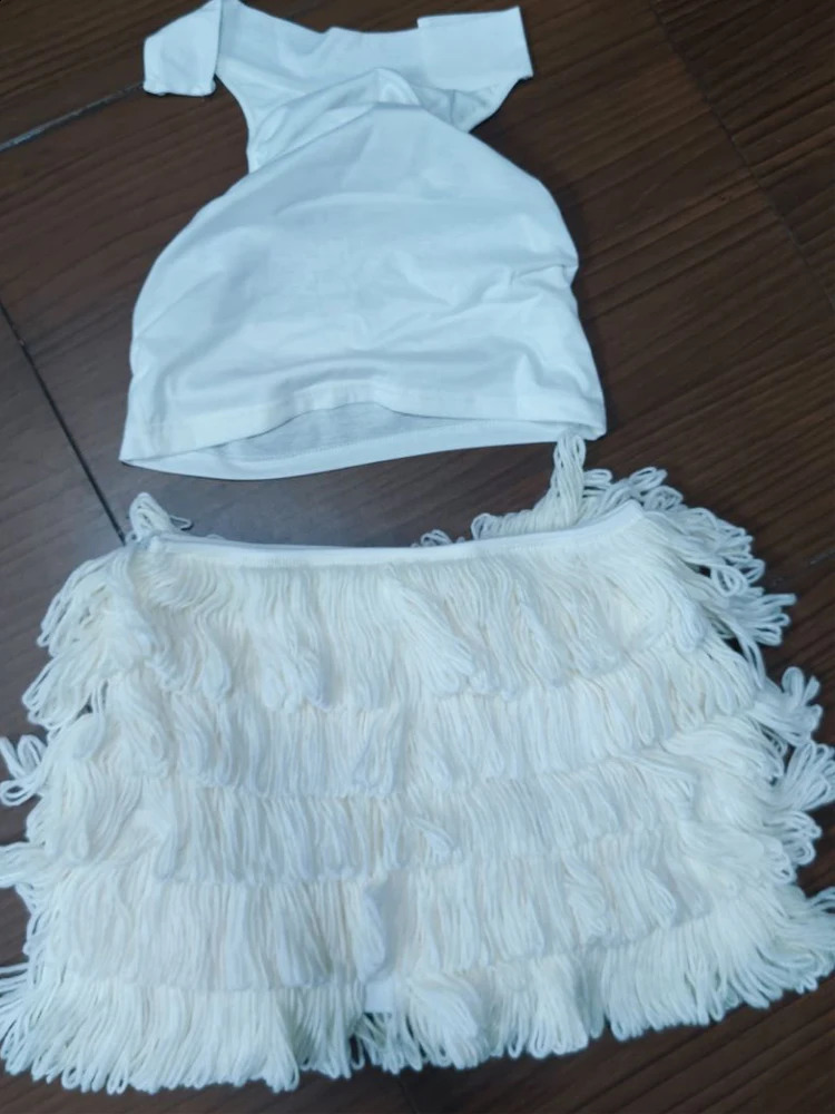 Beyprern Elegant Solid Turtleneck Knit Crop Top And Fringed Skirt Suits 2 Piece Holiday Outfits Womens Crochet Two-Piece Set 250823