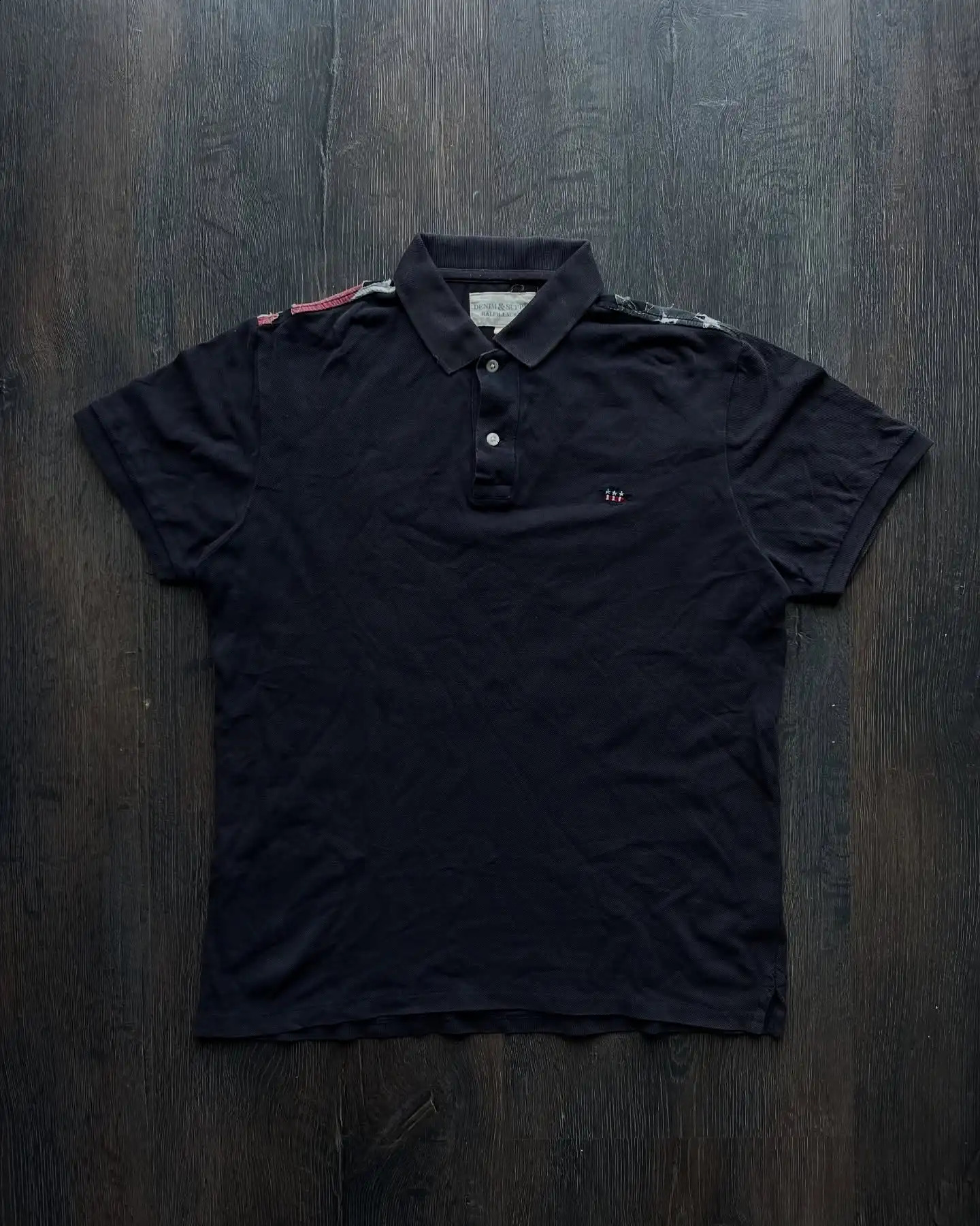 America Retro Flag Polo Shirt Streetwear Men Women Hip Hop Tear Patchwork Short Sleeve Shirt Y2k Cotton Top Baseball Clothing 250822