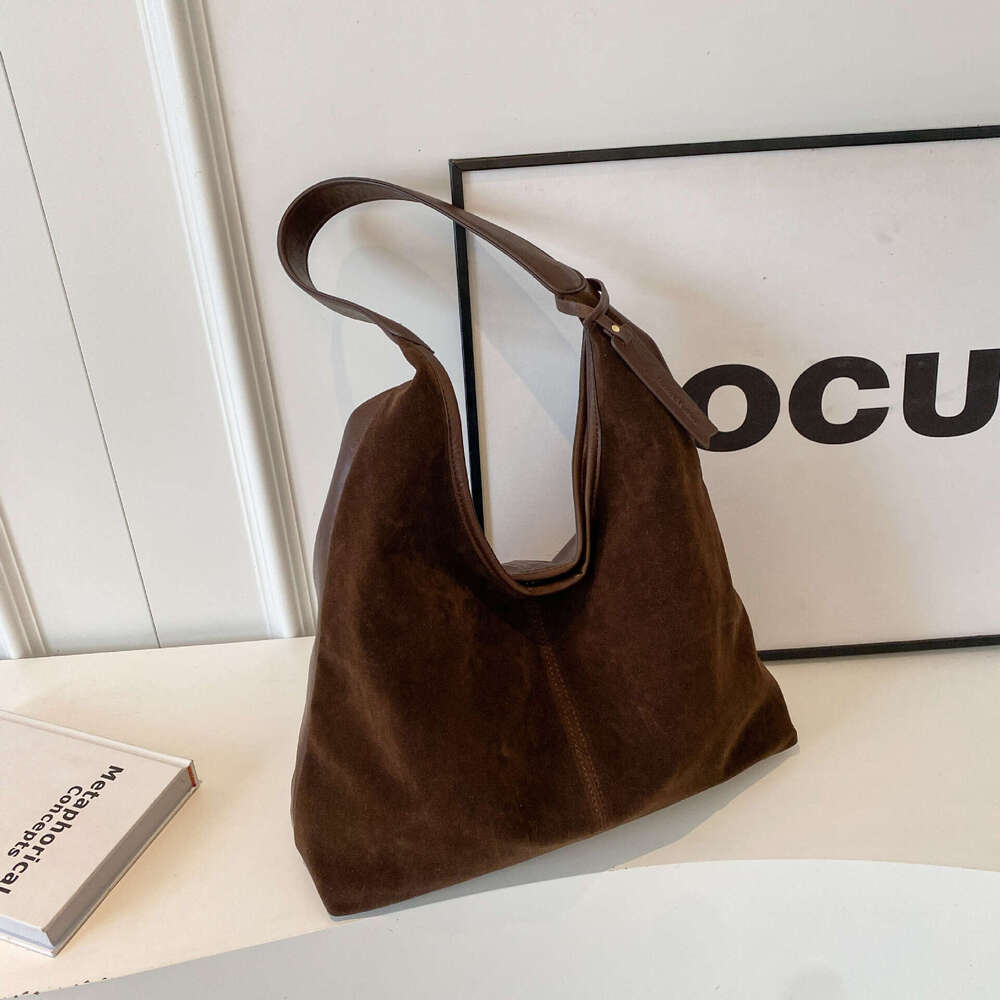 Designer Bag Luxury Bag Suede Patchwork PU Women's Shoulder Bag 2025 Trend Hobo Large Capacity Commuter Simple Lightweight Shoulder