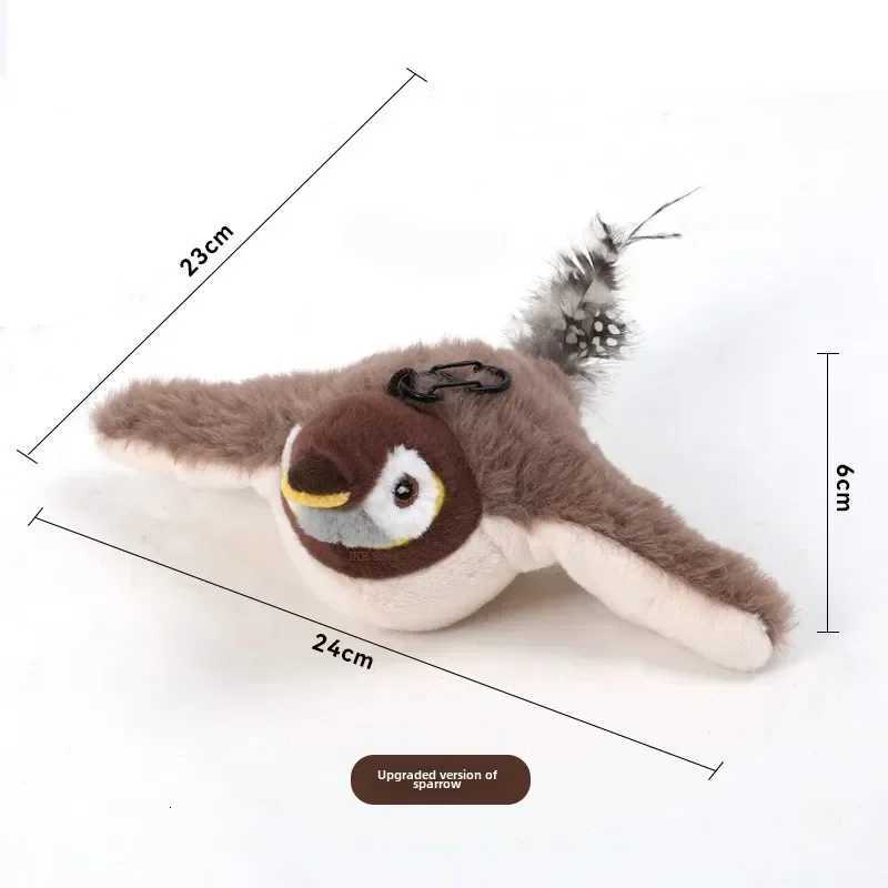 Hot Cat Interactive Toys Catnip Electric Pat Bird (with Catnip) Dog Cats Touch-Activated Squeaky Plush Toy Pet USB Rechargeable XJ250823