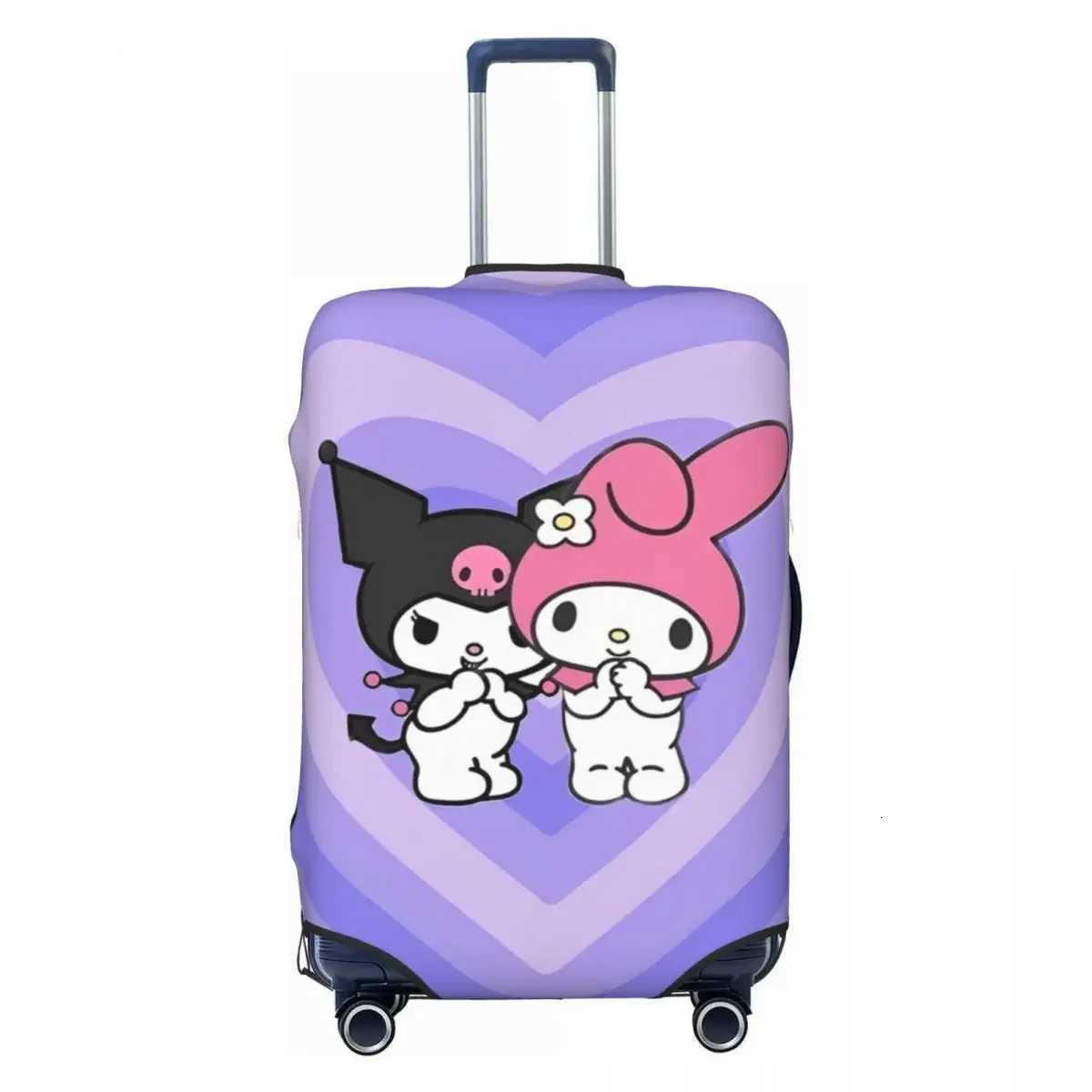 Melody Kuromi anime suitcase flying Kawaii cartoon useful telescopic fasteners and safety fastener protection W250823