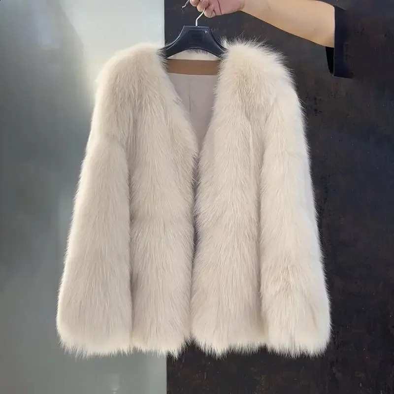 Haining fur coat young medium to long 2024 furry autumn and winter thickened top veste femme 250823
