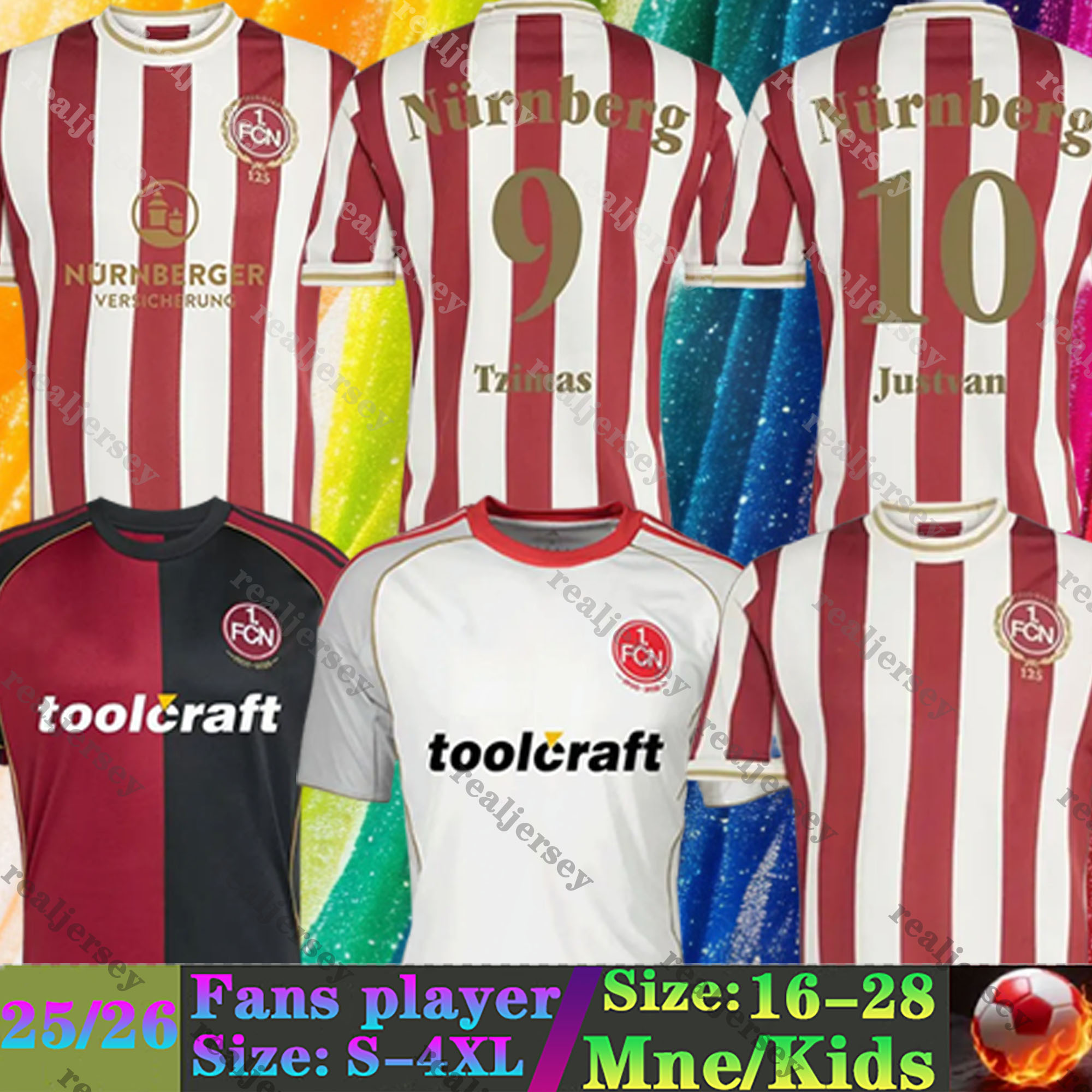 2025 2026 Nurnberg FC 125-Year Anniversary Kit Soccer Jerseys GOLLER EMRELI REICHERT TZIMAS JUSTVAN ORTEGEL TELALOVIC 25 26 Football Shirt men Uniforms kids kit