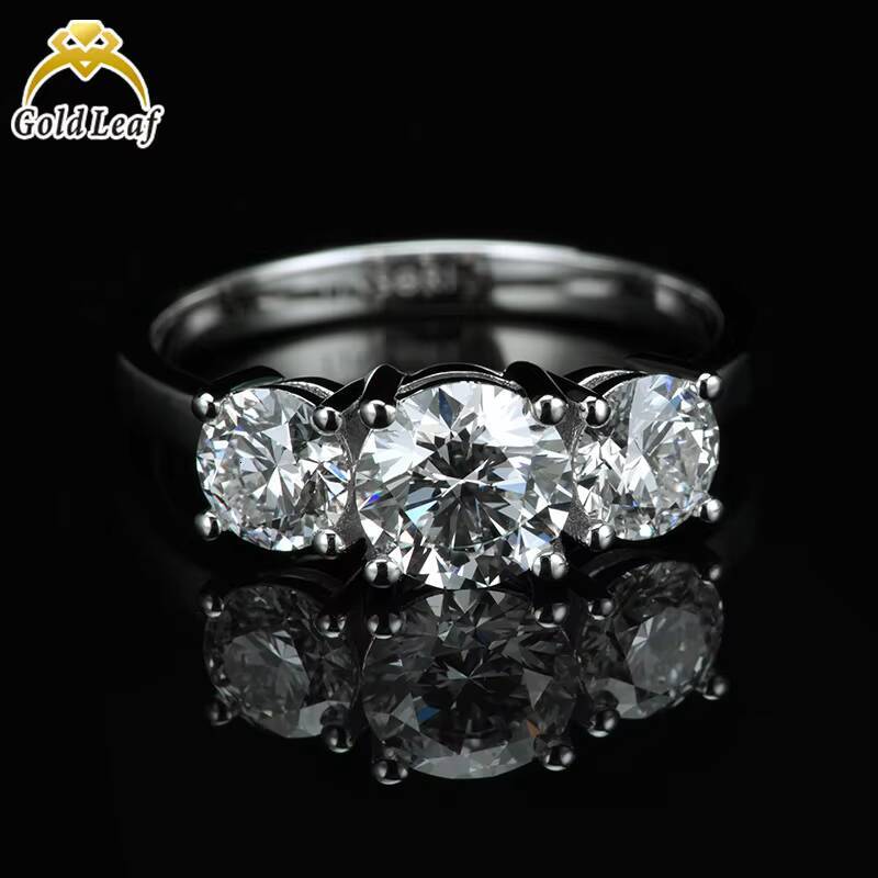 14K White Yellow Gold Lab Grown Diamond Rings CVD HPHT DEF VS IGI GIA Certificate Fine Jewelry Rings 3 Stones Ring