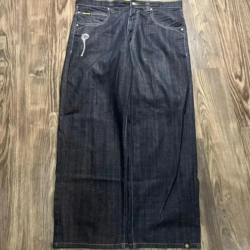 Y2K American Trend Hiphop Gothic ed Jeans Mens Street Harajuku Leisure Loose Straight Wideleg Pants Unisex Z260313