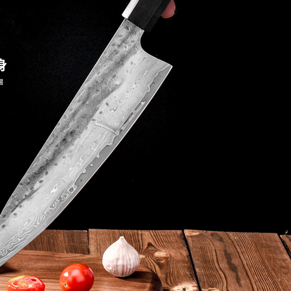 8.2 Japanese Kiritsuke Chef Knife Damascus Steel Tip Vegetable Cutting Machine VG10 Hand Forged Professional Kitchen Knife 250226