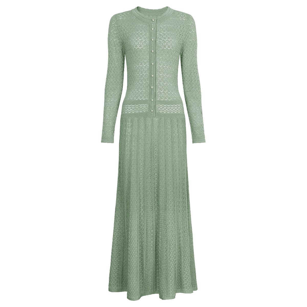 Spring Dresses 2025: Long Sleeve Crew Neck Dress - Fashionable Fall Style for Women C260312