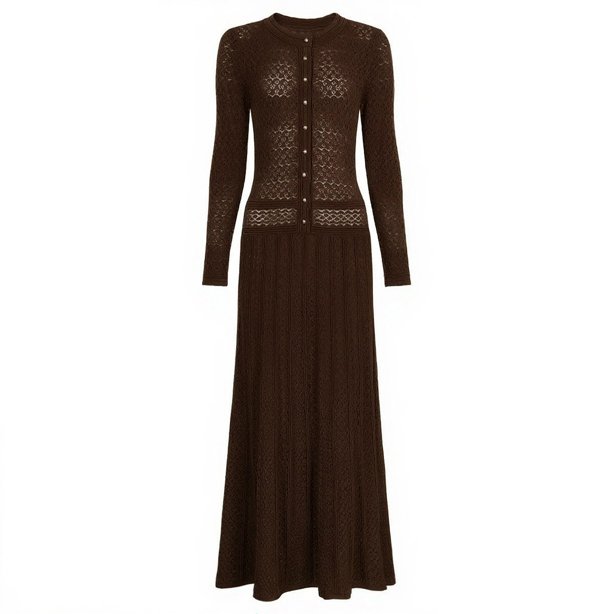 Spring Dresses 2025: Long Sleeve Crew Neck Dress - Fashionable Fall Style for Women C260311